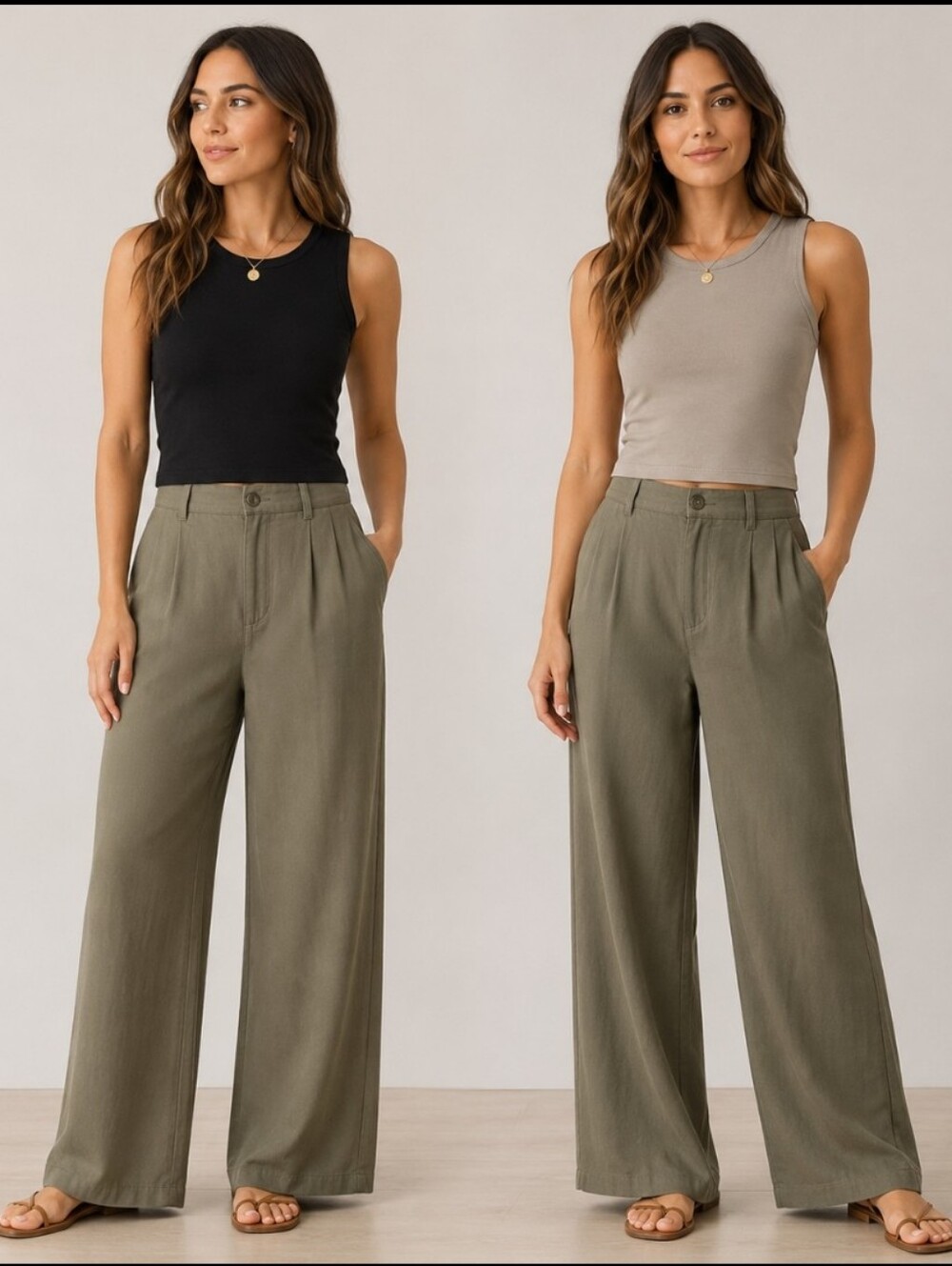 LAYERING SLEEVELESS Bundle - Sage And black XS, Polyester and Spandex BASIC TOPS